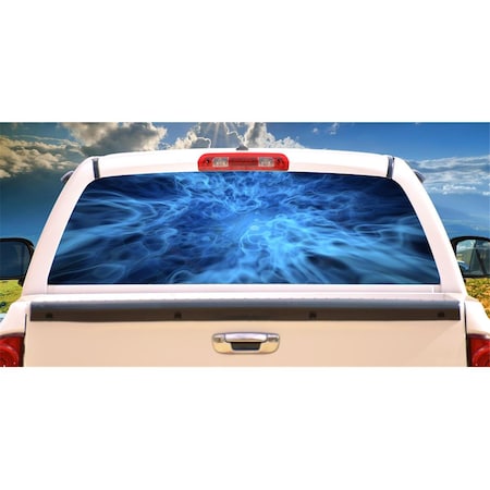 Amistad Window Graphic Back Truck Decal - Blue Smoke Rear AM2679365